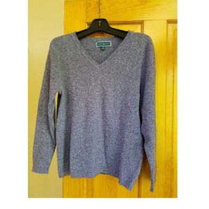 Purple Cotton V-Neck Karen Scott Sweater